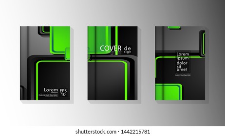 Vector collection of book cover backgrounds. eps 10 vector design illustrations. green color