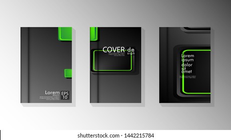 Vector collection of book cover backgrounds. eps 10 vector design illustrations. green color