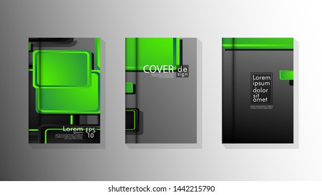 Vector collection of book cover backgrounds. eps 10 vector design illustrations. green color