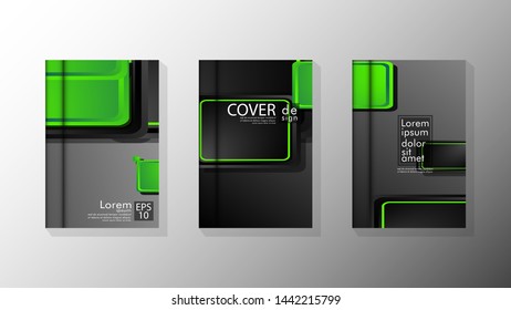 Vector collection of book cover backgrounds. eps 10 vector design illustrations. green color