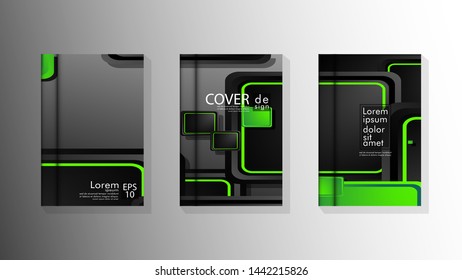 Vector collection of book cover backgrounds. eps 10 vector design illustrations. green color