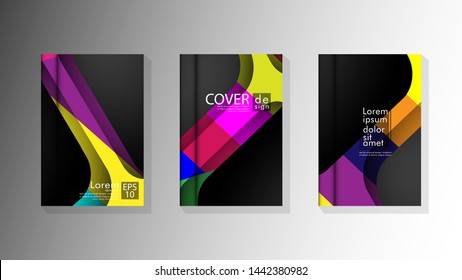 Vector collection of book cover backgrounds. eps 10 vector design illustrations. multicolor 