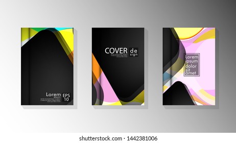 Vector collection of book cover backgrounds. eps 10 vector design illustrations. multicolor 