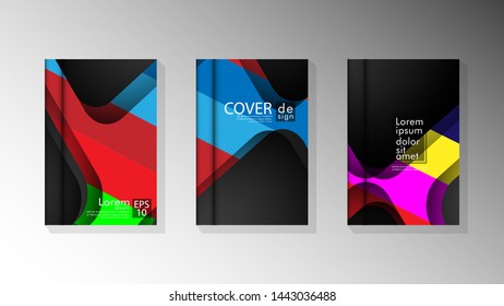 Vector collection of book cover backgrounds. eps 10 vector design illustrations. multicolor 