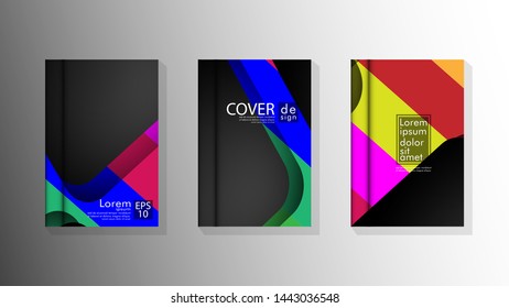 Vector collection of book cover backgrounds. eps 10 vector design illustrations. multicolor 