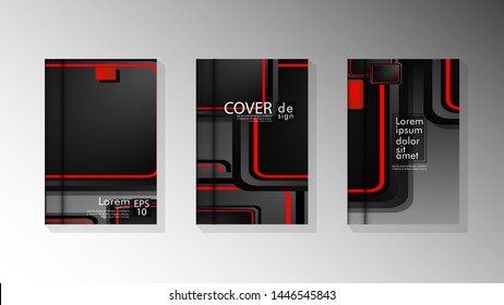 Vector collection of book cover backgrounds. eps 10 vector design illustrations. red and gray color 