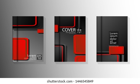 Vector collection of book cover backgrounds. eps 10 vector design illustrations. red and gray color 