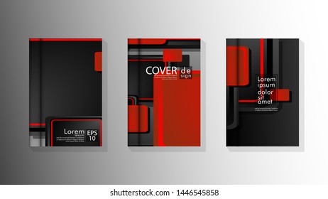 Vector collection of book cover backgrounds. eps 10 vector design illustrations. red and gray color 