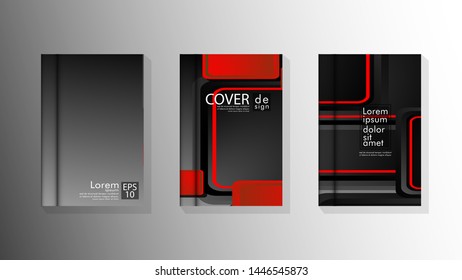 Vector collection of book cover backgrounds. vector illustration design eps 10. red and gray