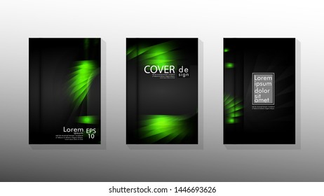 Vector collection of book cover backgrounds. eps 10 vector design illustrations. green color