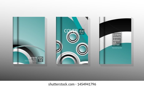 Vector collection of book cover backgrounds. vector design illustrations eps 10. overlapping circle shapes