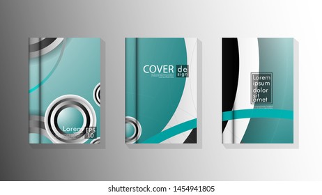 Vector collection of book cover backgrounds. vector design illustrations eps 10. overlapping circle shapes