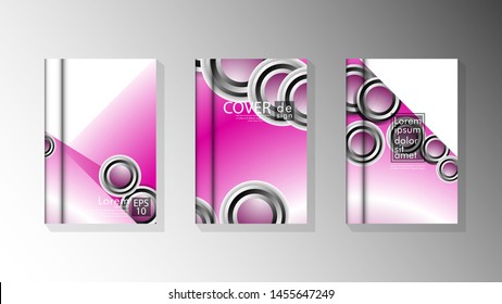 Vector collection of book cover backgrounds. eps 10 vector design illustrations. circle shape overlap