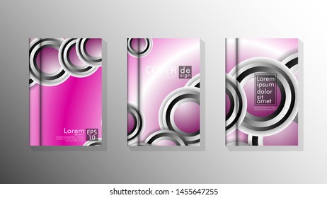 Vector collection of book cover backgrounds. eps 10 vector design illustrations. circle shape overlap
