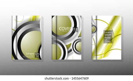 Vector collection of book cover backgrounds. eps 10 vector design illustrations. circle shape overlap