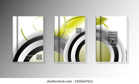 Vector collection of book cover backgrounds. eps 10 vector design illustrations. circle shape overlap
