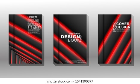 Vector collection of book cover backgrounds. eps 10 vector design illustrations. red color and dark