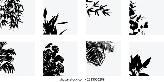 A vector collection of botanical leaves for artwork compositions