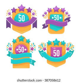 vector collection of bright badges, tags, banners and stickers