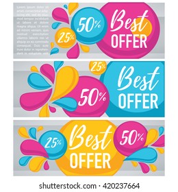 vector collection of bright  bubble tags, banners and stickers