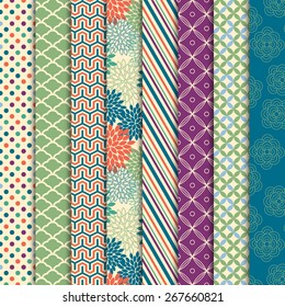 Vector Collection of Bright and Colorful Backgrounds or Digital Papers in Masculine Colors
