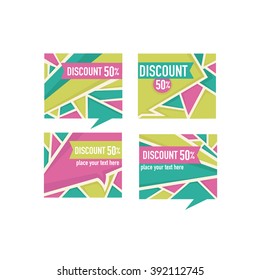 vector collection of bright discount tags, banners and stickers