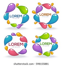 vector collection of bright glossy and shine bubble frames, tags, banners, labels and stickers