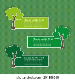 vector collection of bright green tree 