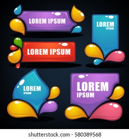 vector collection of bright labels, bubbles, tags, banners and stickers