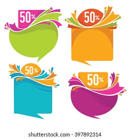 vector collection of bright sale tags, banners and stickers
