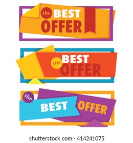 vector collection of bright sale tags, banners and stickers