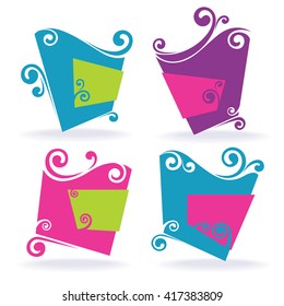 vector collection of bright tags, banners and stickers