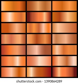 vector collection of bronze metall gradients