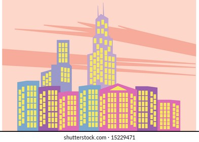 vector collection of buildings 05