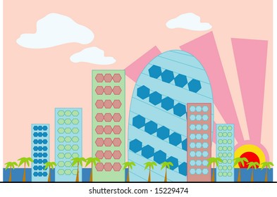 vector collection of buildings 06