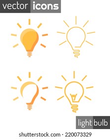 Vector collection of bulb icons. Ideal for depicting ideas or creativeness. Vector eps10.