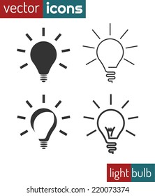 Vector collection of bulb icons. Ideal for depicting ideas or creativeness. Vector eps10.