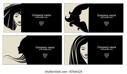 vector collection of business cards for beauty salon