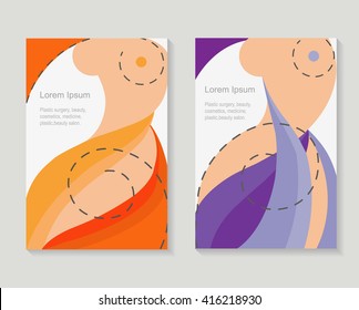 Vector collection of business cards or posters for beauty salon,plastic surgery and massage.