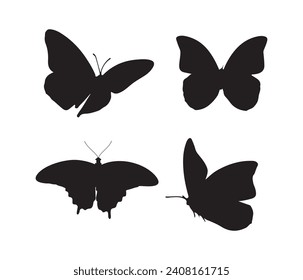 vector collection of butterfly silhouettes