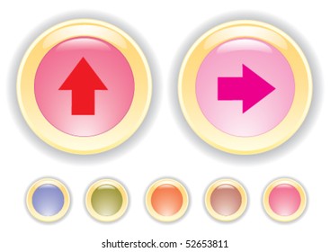 Vector collection buttons with arrow icon