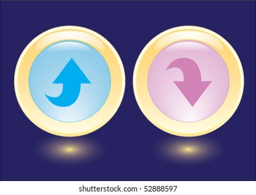 Vector collection buttons with arrow icon