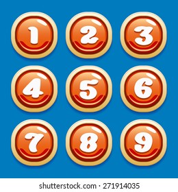 Vector collection of buttons for gaming interfaces for mobile games