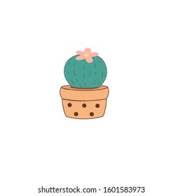 Vector collection of cactus in flat style. Green plant