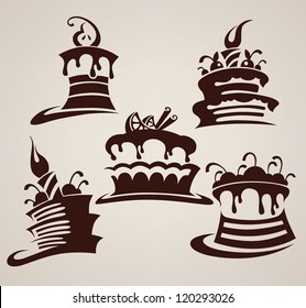 Vector collection of cakes images and arts