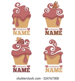 Vector collection of cakes images, symbols, logo and emblems