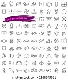 Vector collection of car dashboard indicators.