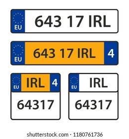 Vector collection of car number plates