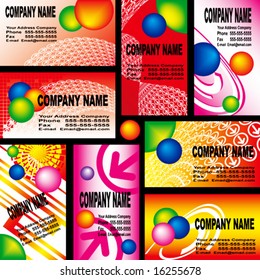 Vector Collection of card Red  Areas
