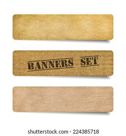 Vector collection of cardboard and old paper banners